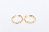 9ct Gold rounded side Hoops 200BC455-99
