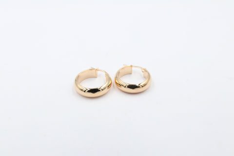 9ct Gold Concave Wide  Earrings GE052