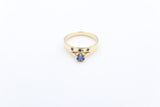 9ct Solid Gold Blue CZ Dress ring Set