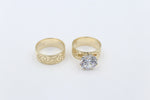 9ct Gold Ladies 2 Piece Set Ring  8.5mm wide bands