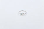 9ct White Gold Girls Signet Ring with Aquamarine