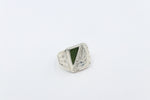 Stg Silver Ring with Greenstone 14ALXG