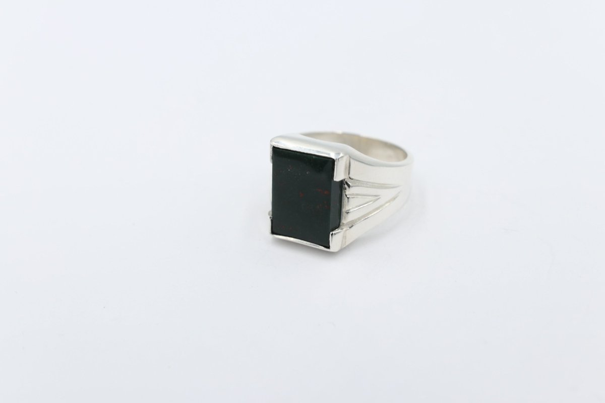 Stg Silver Ring with Bloodstone 489ALXBS