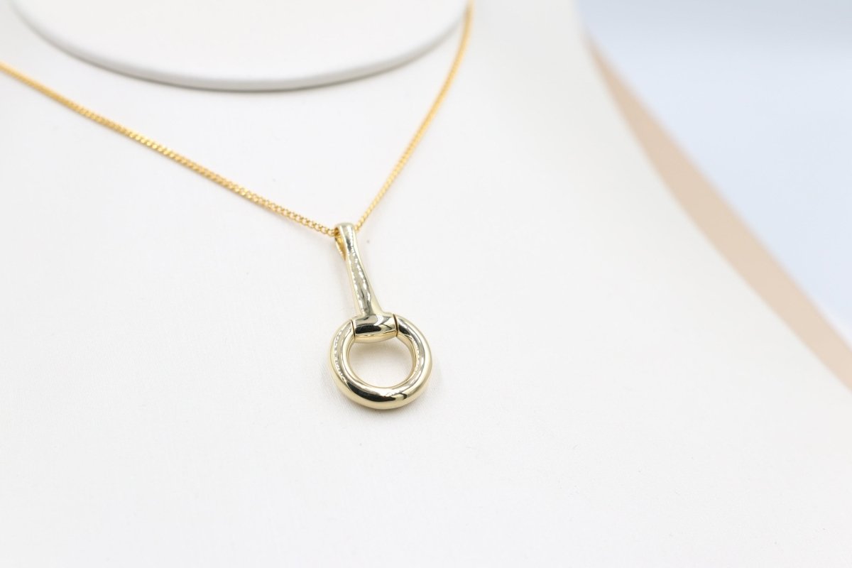 9ct Gold Set Half Bit Pendent