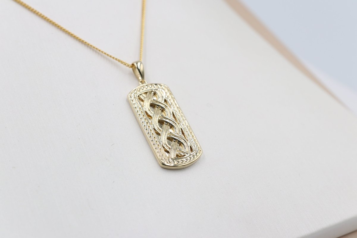 9ct Gold Celtic Braid Ingot Pendant