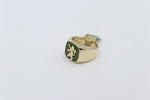 9ct Gold Greenstone Ring with Gold Lion