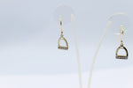 9ct Gold Stirrup Iron Drop Diamond set Earrings