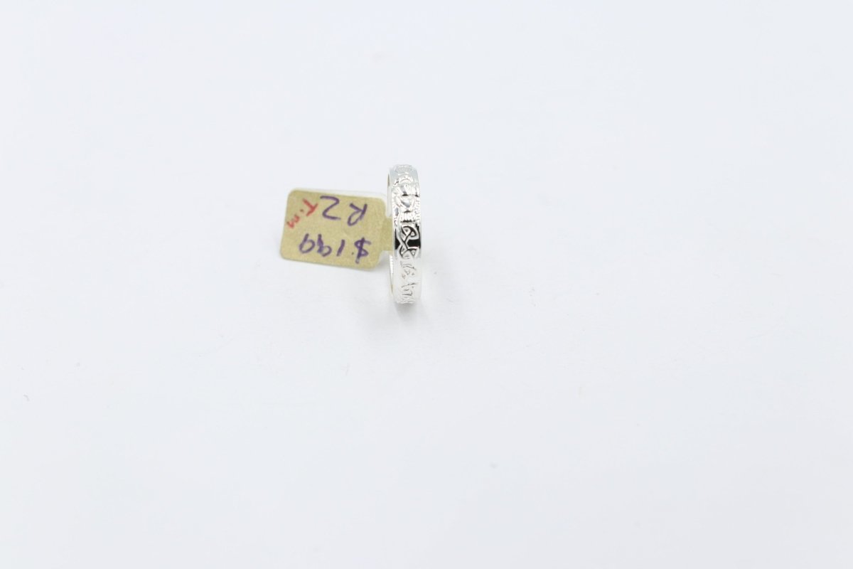 Stg Silver Ladies Claddagh Wedding Band
