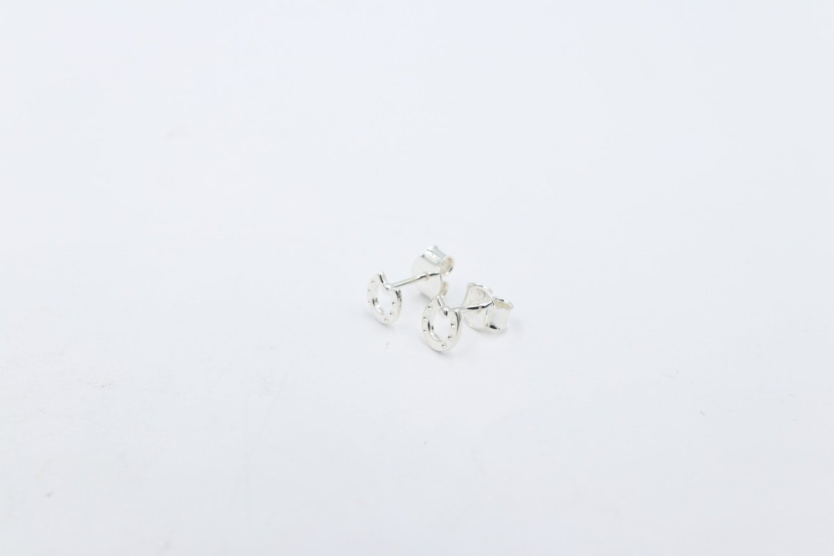 Stg Silver Horseshoe Stud Earrings