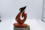 Wooden Ornament Koru Hook with Paua  100mm VT12