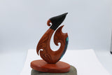 Wooden Ornament Koru Hook with Paua  100mm VT12