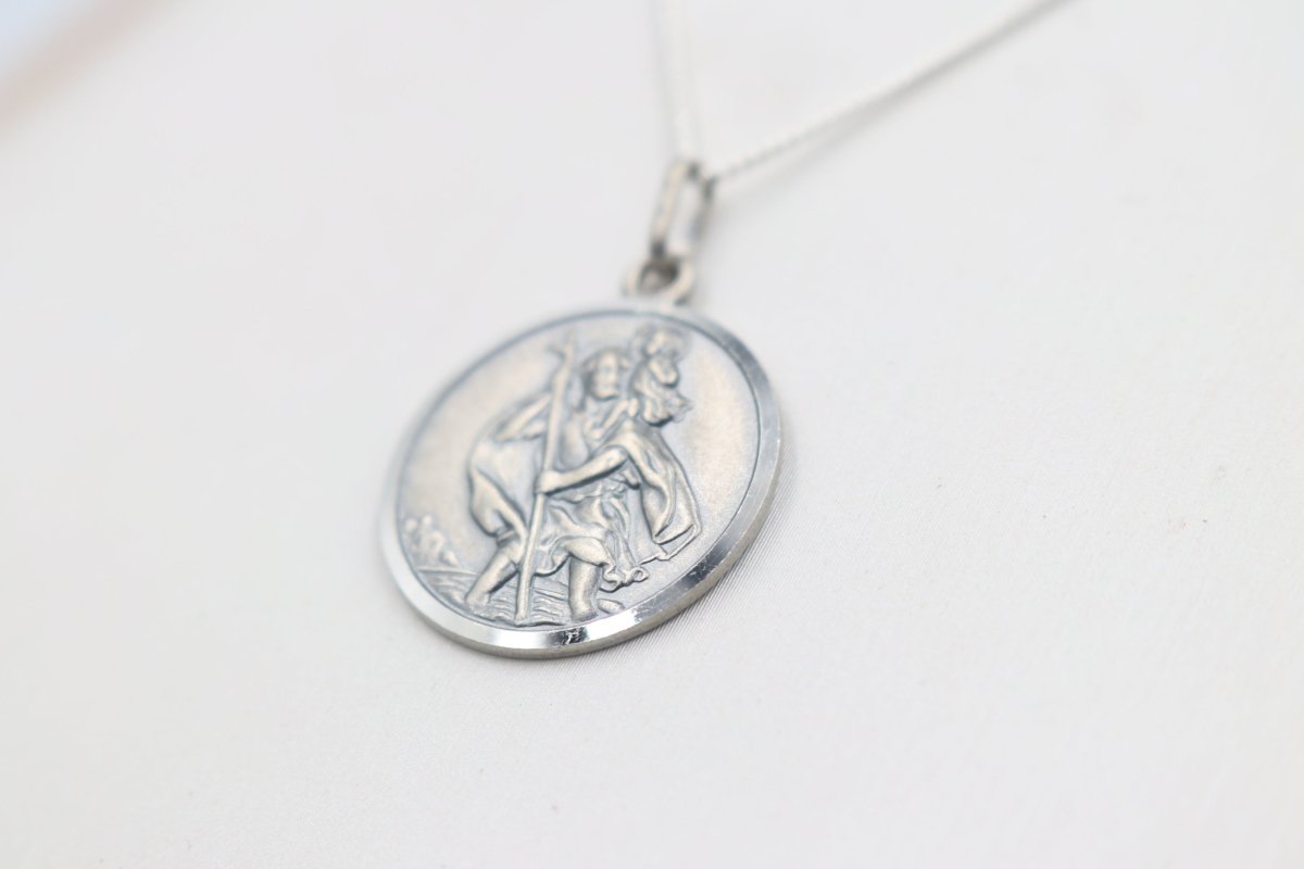 Solid Stg silver Saint Christopher Pendent UA20