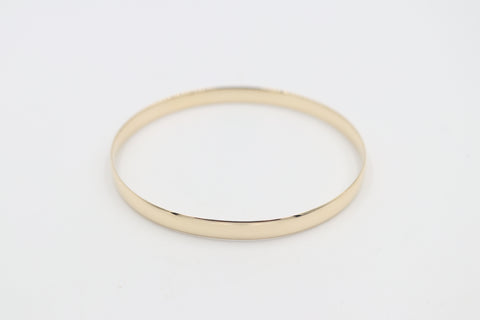 9ct Yellow Gold Solid Bangle 5.6mm