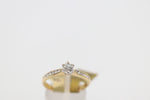 18ct Gold Genuine Diamond solitaire with channel set