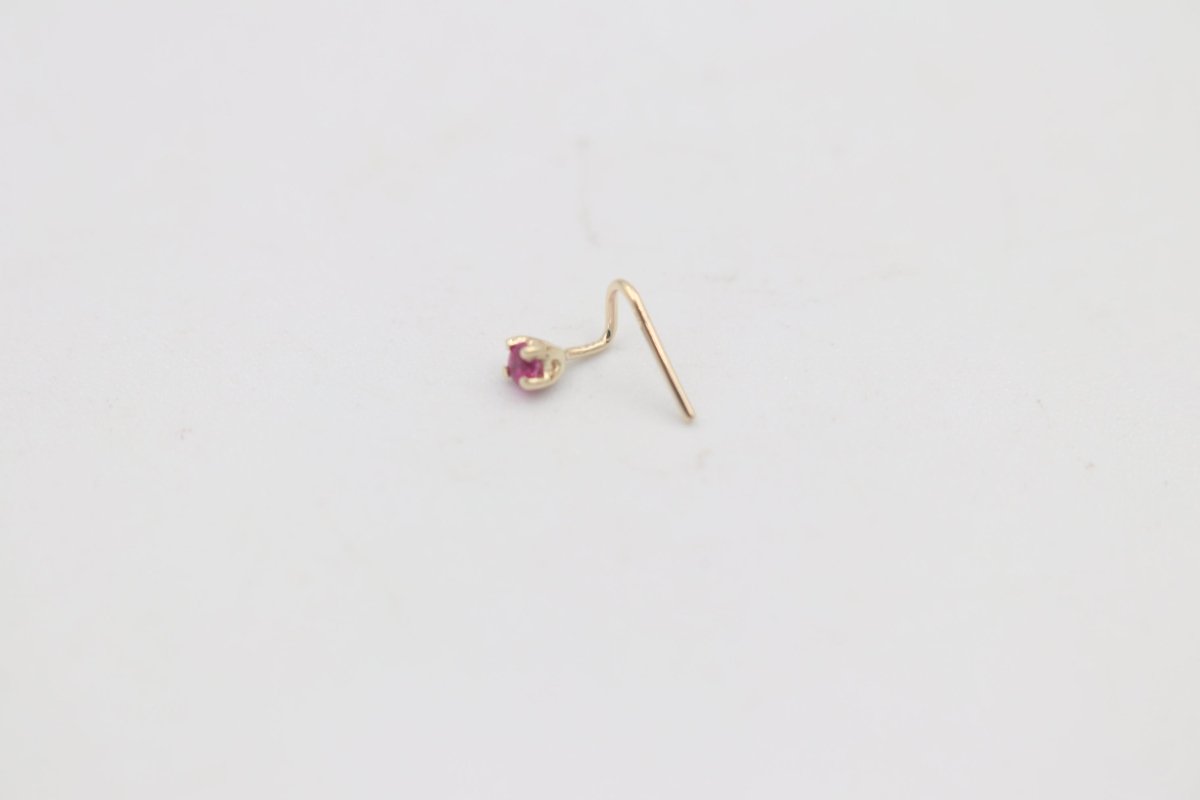 9ct Gold Genuine Ruby Nose Stud