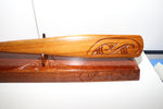 New Zealand Native Wood Taiaha with base and Greenstone Blade