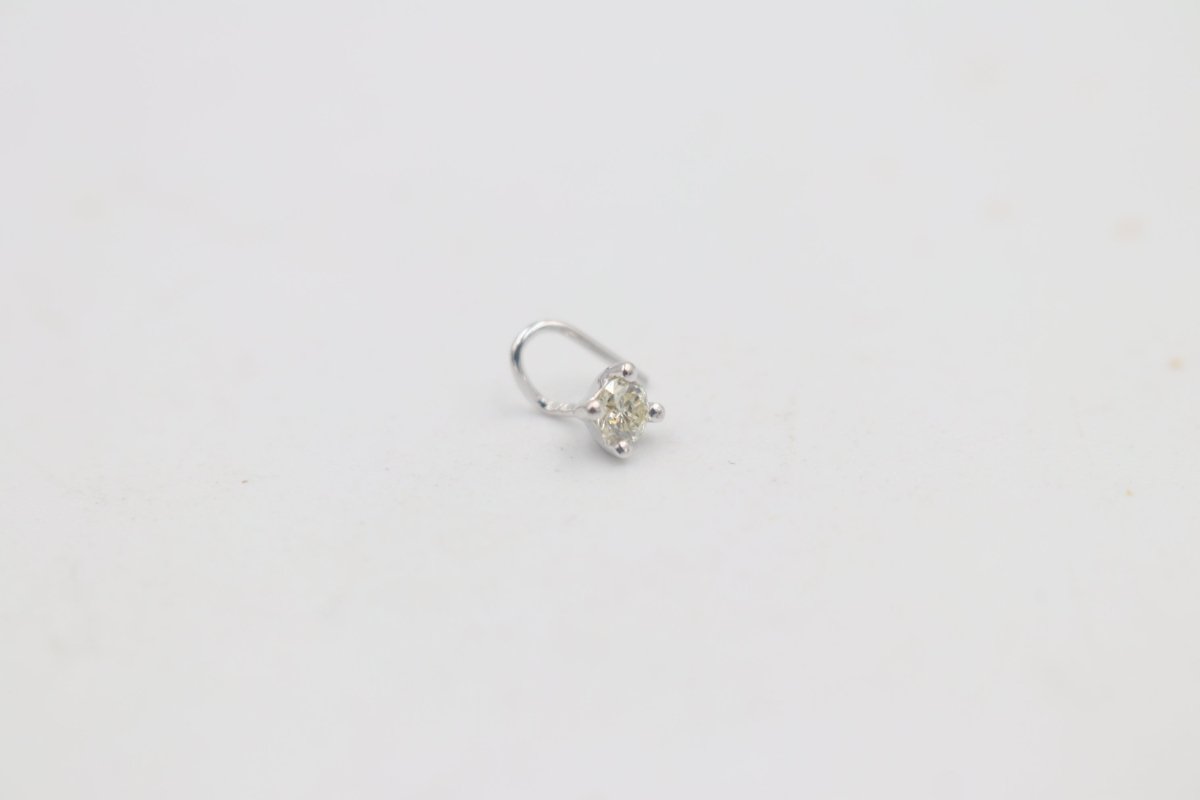 9ct White Gold Genuine Diamond Nose Stud