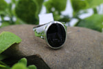 Stg Silver Heavy Mens Ring with Onyx