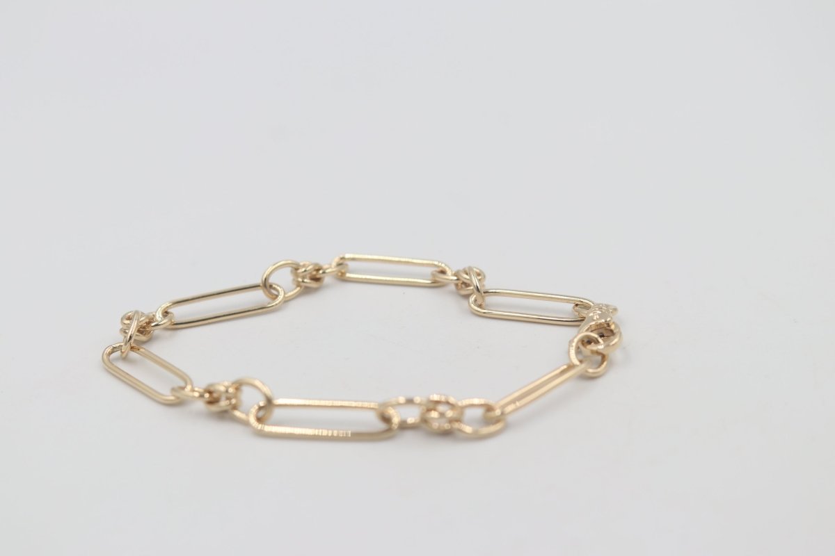 9ct Gold Handmade Papaerlink bracelet