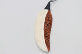 Bone Feather Pendant with Staining