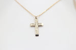 9ct Gold Solid Engraved Cross Pendent