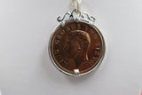 Stg Silver Set Half Penny 1951 Coin Pendent