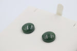 New Zealand Greenstone  Stud Earrings with Stg silver setting