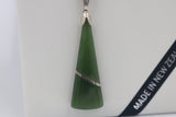New Zealand Greenstone  Drop with Stg silver setting