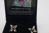 Stg Silver Earrings New zealand NZ tree Fuchsia