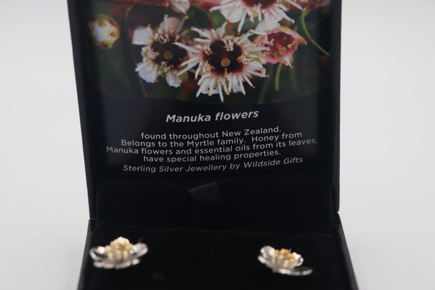 Stg Silver Earrings New zealand Manuka flower XP47