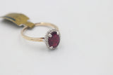 9ct Gold Genuine Ruby & Diamond ring