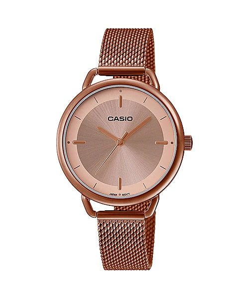 Casio Ladies Rose Tint Mesh Strap Watch LTPE413mr-9a.jpg
