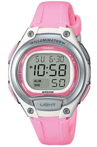 Casio Ladies Digital Illuminator Pink/Grey Watch - LW-203-4AVEF