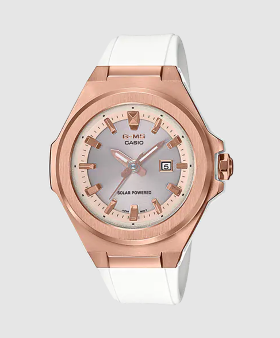 Casio Baby G Women s Luxury Rose White Analogue MSG S500 Series Wa Stonex Jewellers