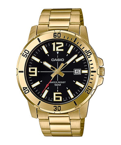 Casio Mens Gold Metal Strap Analogue Watch - MTP-VD01G-1BV