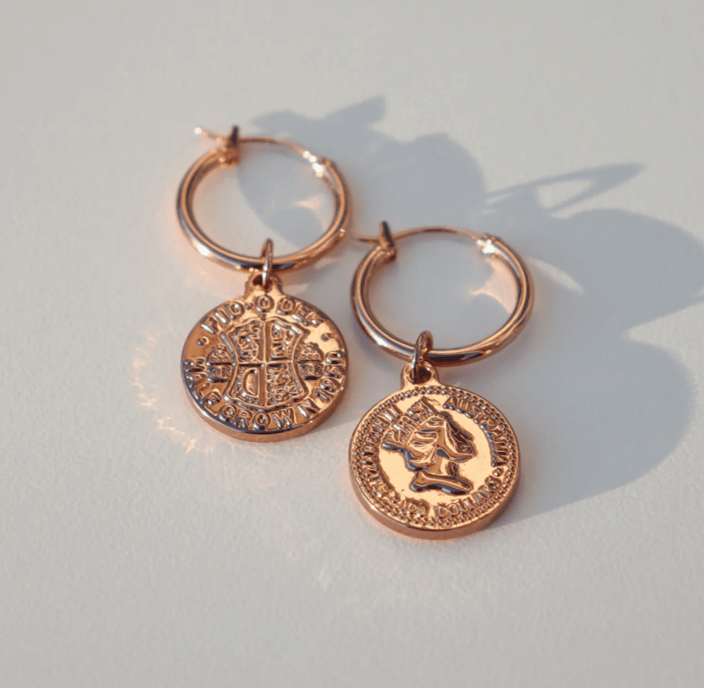 FV Rose Gold Coin Earrings - SM-CR-E