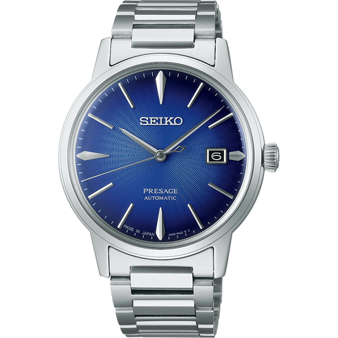 Seiko Mens Silver/Blue Presage Automatic Watch - SRPJ13J