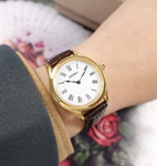 Seiko Ladies Dress Brown Leather Watch - SWR072P1