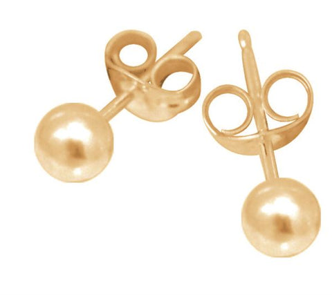 9ct 6mm Ball stud Earrings with Gold Filled Scrolls
