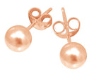 9ct Rose Gold 8mm Ball stud Earrings with 9ct Rose Gold scrolls