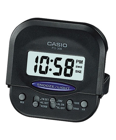 Casio Black Bedside Digital Alarm Clock - PQ-30B