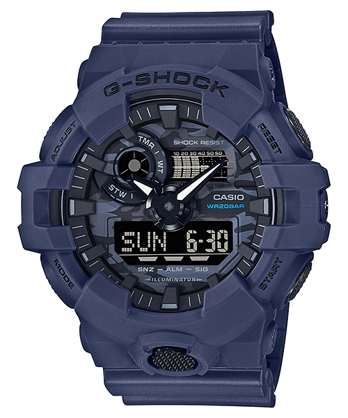 G Shock Dark Blue Analog Digit Watch GA 700CA 2A