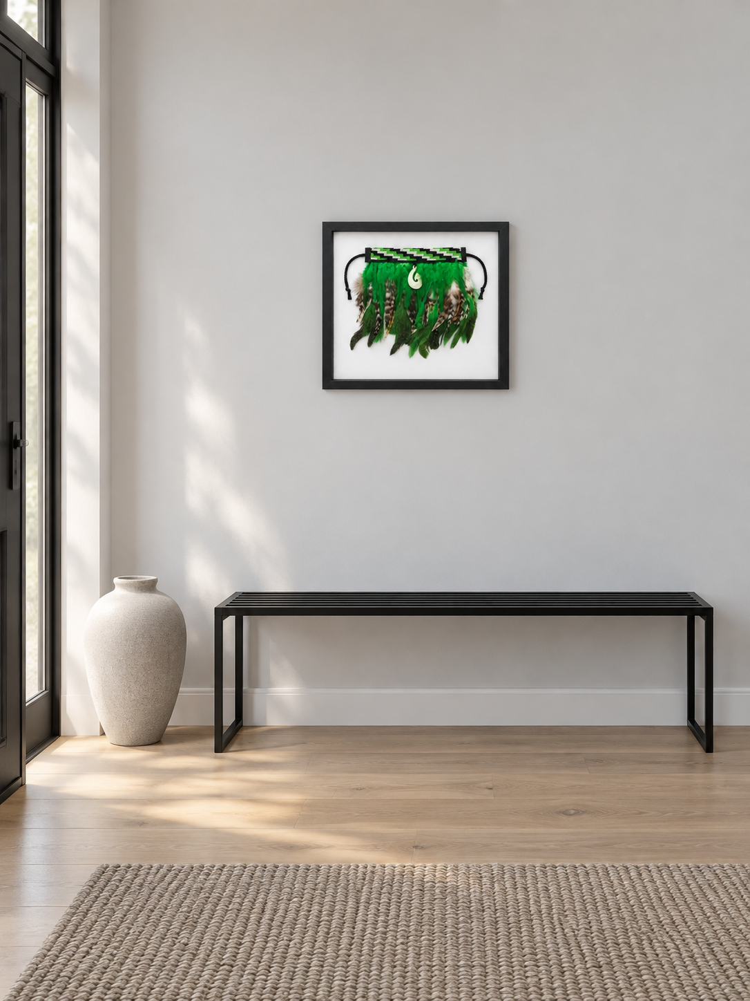Framed Mini Korowai - Green KOF002G