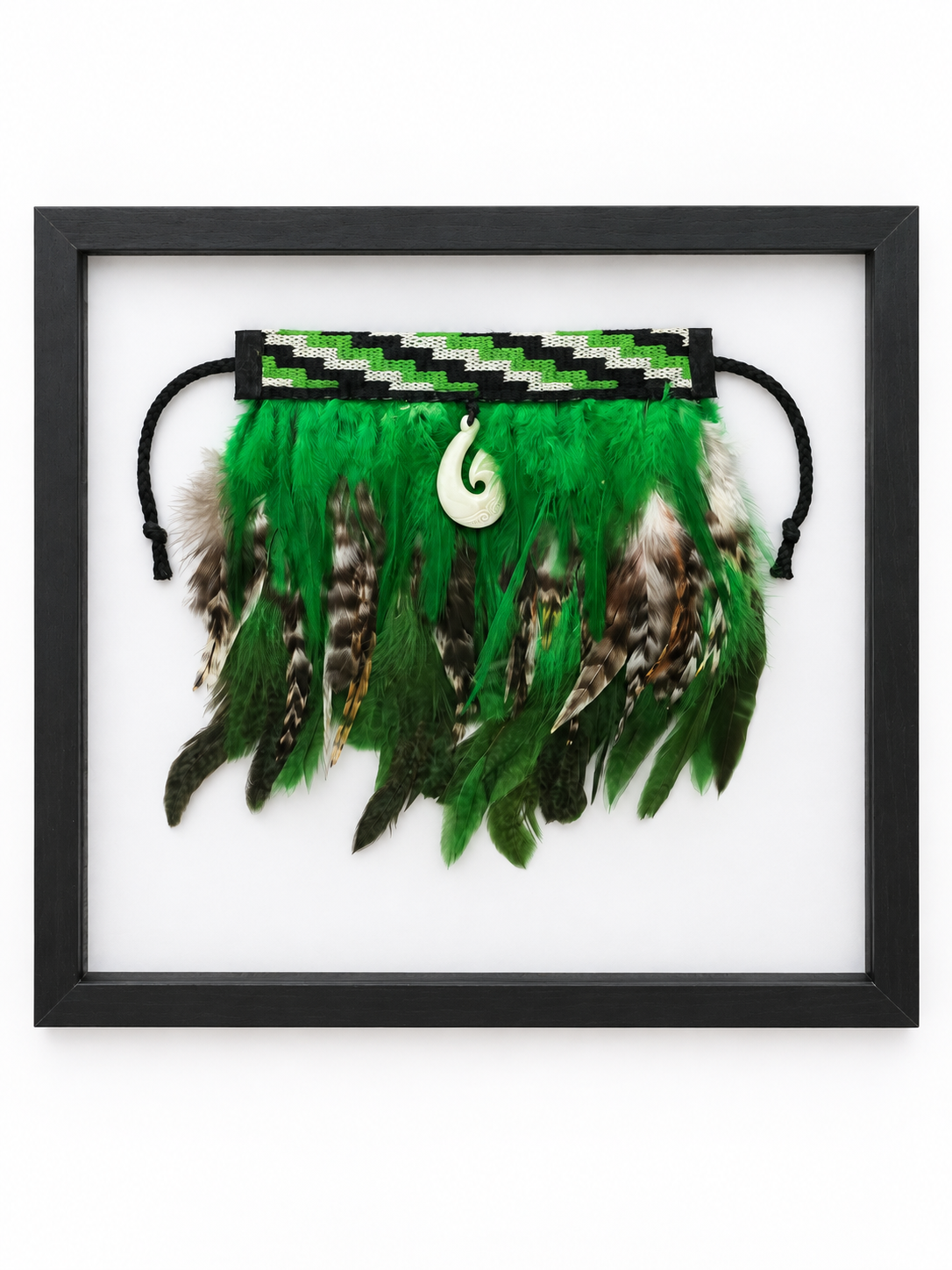 Framed Mini Korowai - Green KOF002G