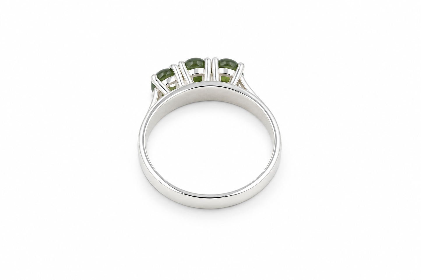 Stg Silver Ladies Ring with New Zealand Greenstone ALX481