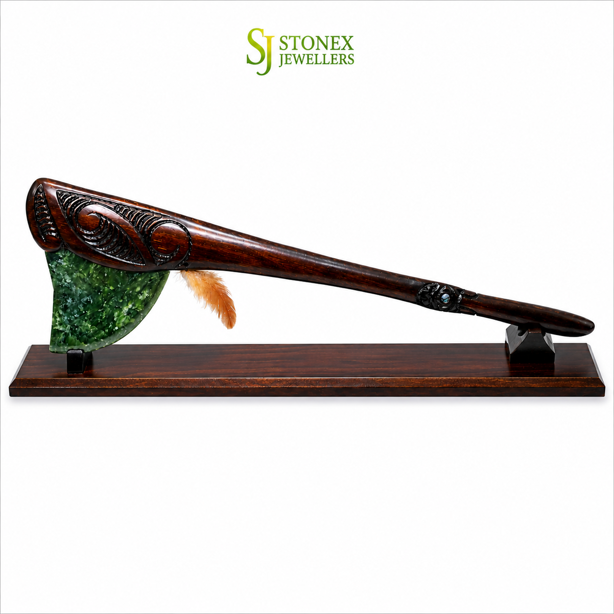 Wooden Tewha Tewha with Greenstone Blade