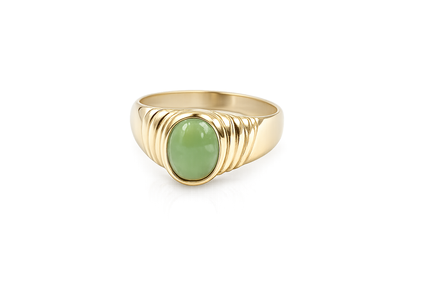 9ct Gold New Zealand Greenstone Ring REP155