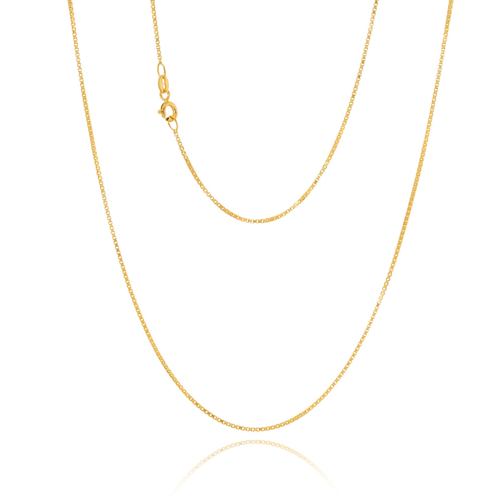 9ct Gold Italian Veneziana Box Chain 50cm