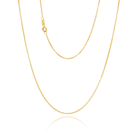 9ct Gold Italian Veneziana Box Chain 50cm