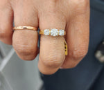 14ct Yellow Gold Lab Grown Diamond  3 stone 1 carat Ring